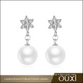 OUXI Star Shaped Sterling Silver Stud Earrings with Pearl